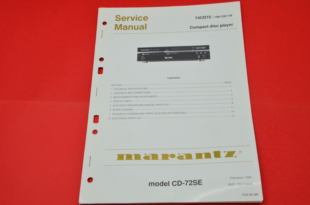 Marantz 74CD72 CD-Spieler Service Anleitung