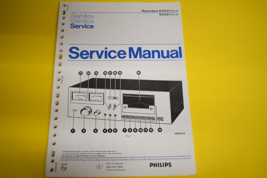 Philips N5331 / N5361 Kassettendeck Service Anleitung