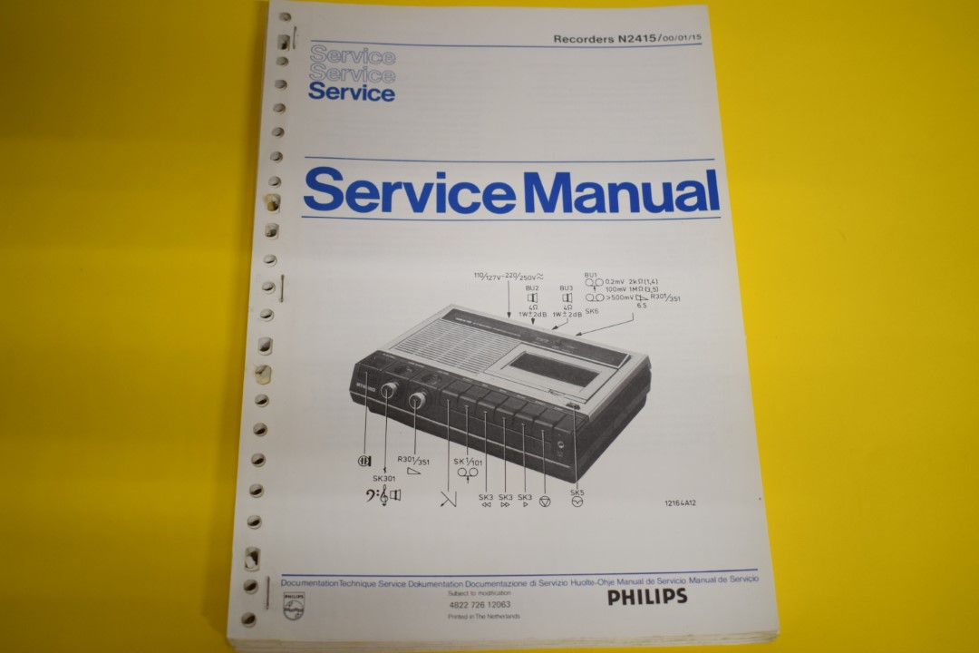 Philips N2415 Kassettendeck Service Anleitung