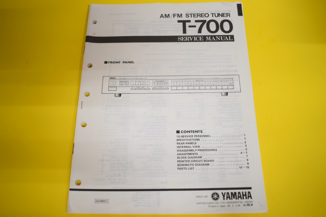 Yamaha T-700 Tuner Service Anleitung