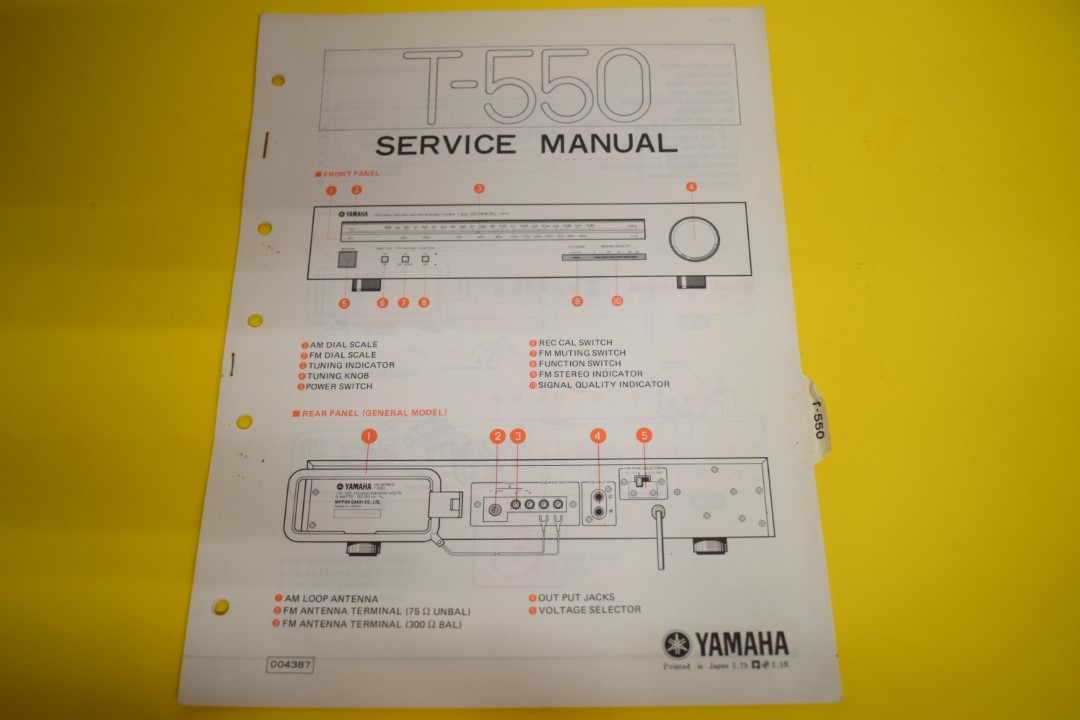 Yamaha T-550 Tuner Service Anleitung