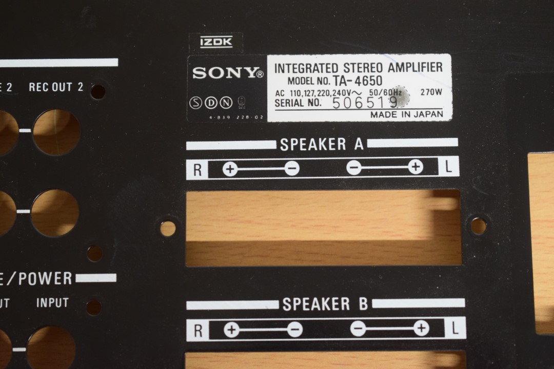 Sony TA-V4650 Verstärker – Rückwand Platte Ersatzteil