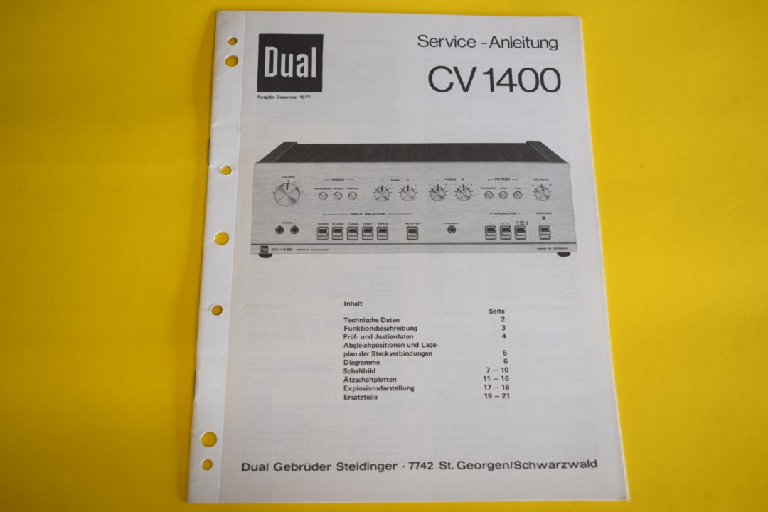 Dual CV 1400 Verstärker Service Anleitung