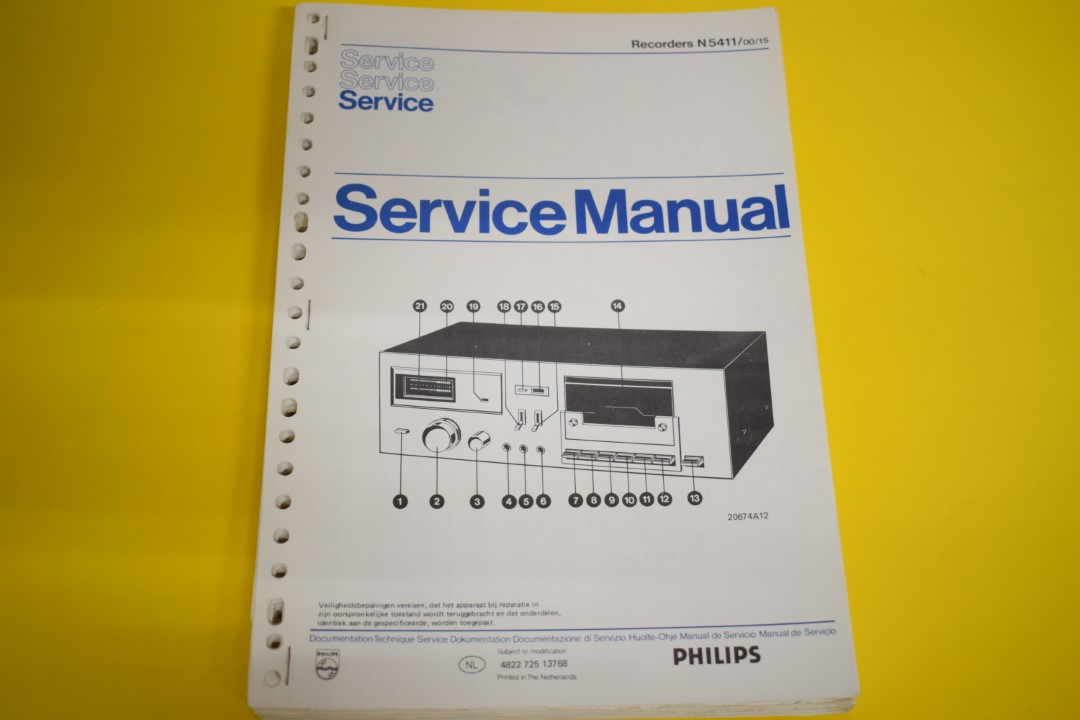 Philips N5411 Kassettendeck Service Anleitung