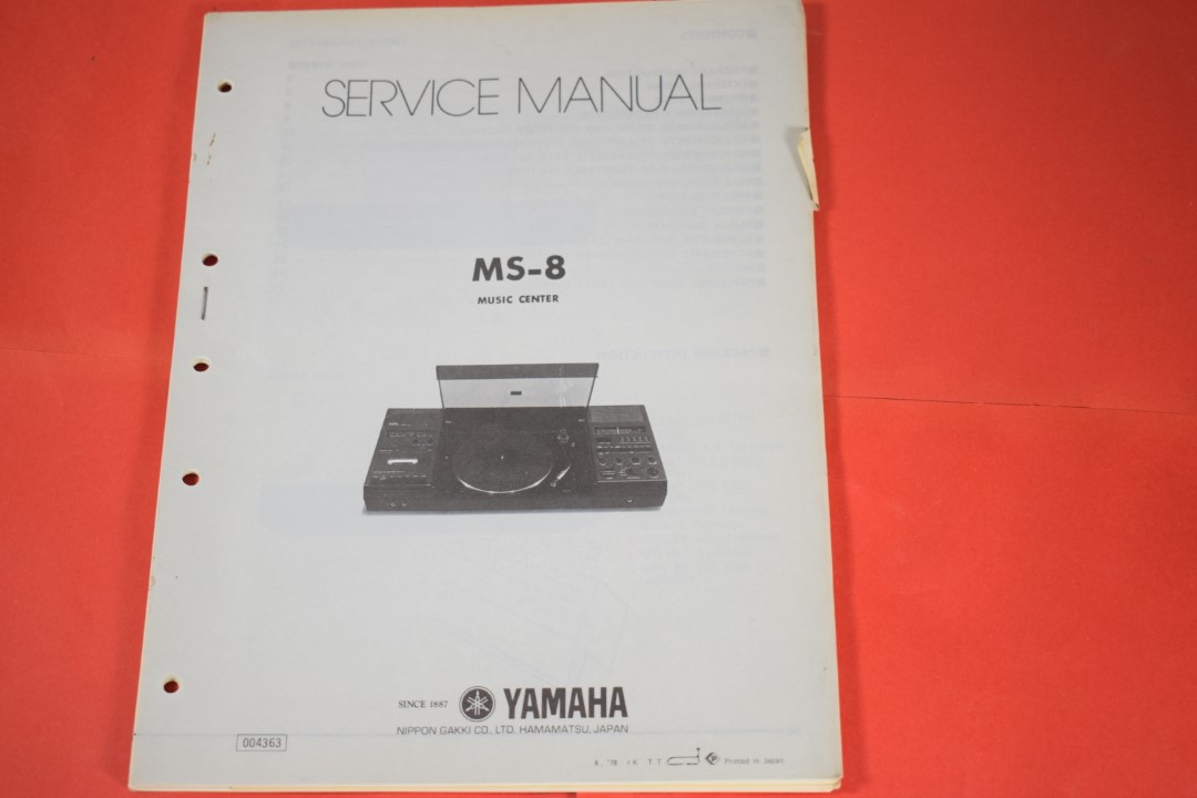 Yamaha MS-8 Music Center Service Anleitung