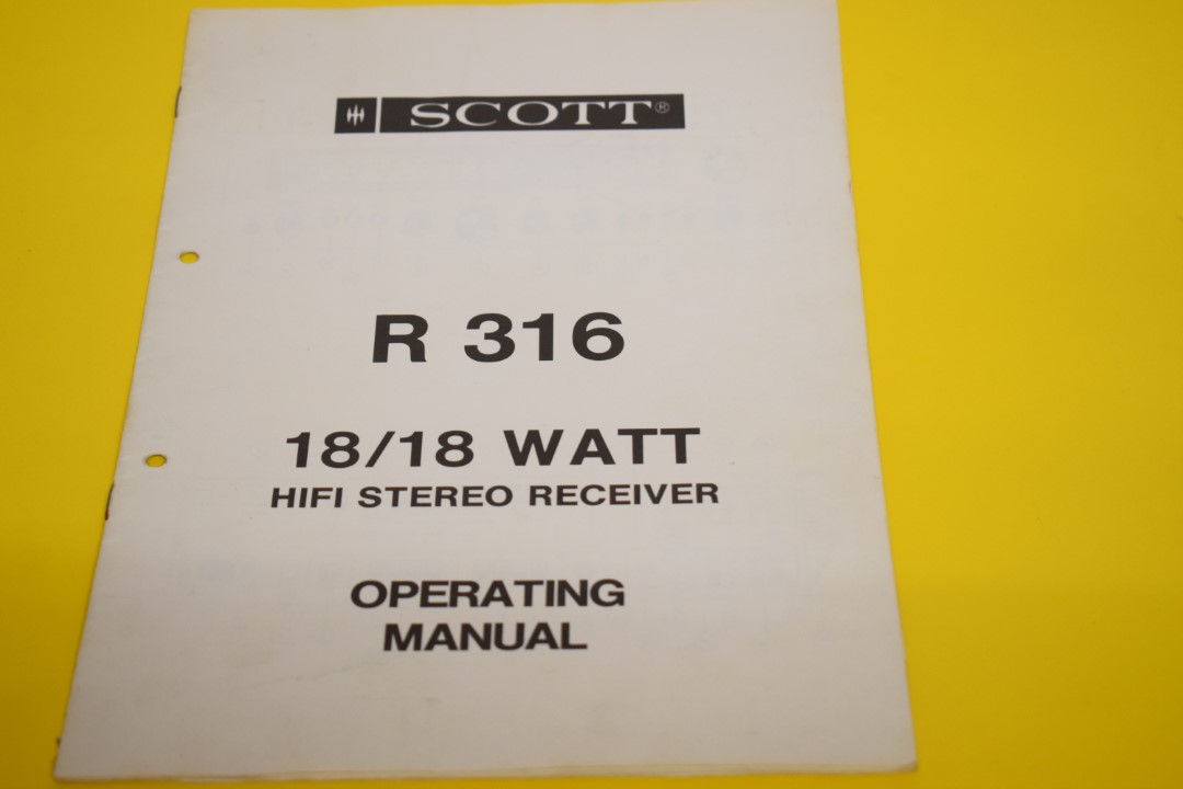 Scott R 316 Stereo Receiver Gebrauchsanleitung