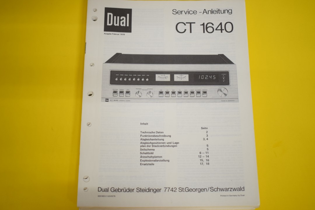 Dual CT 1640 Tuner Service Anleitung