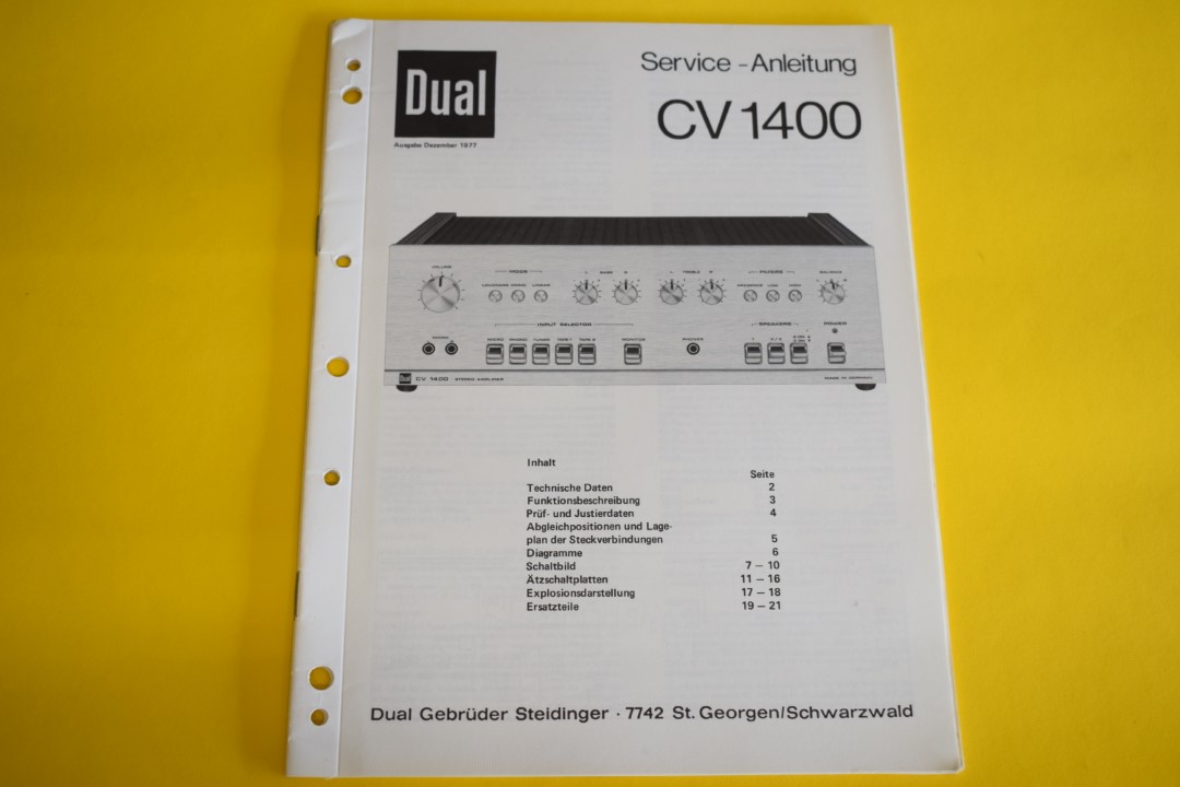 Dual CV 1400 Verstärker Service Anleitung