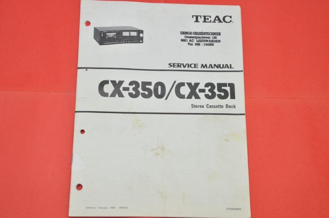 Teac CX-350/CX-351 Kassettendeck Service Anleitung