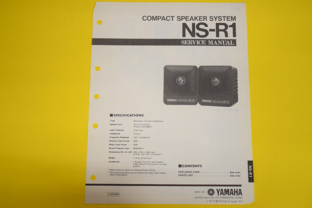 Yamaha NS-R1 Lautsprecherset Service Anleitung