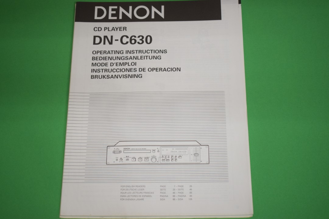 Denon DN-C630 CD Spieler Gebrauchsanleitung
