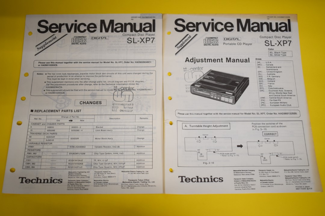 Technics SL-XP7 Tragbare CD-Spieler Service Anleitung