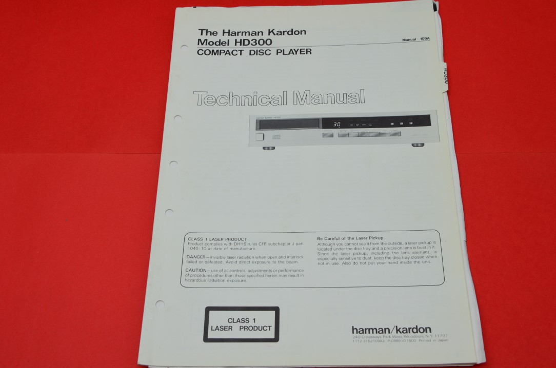 Harman Kardon HD300 CD-Spieler Service Anleitung