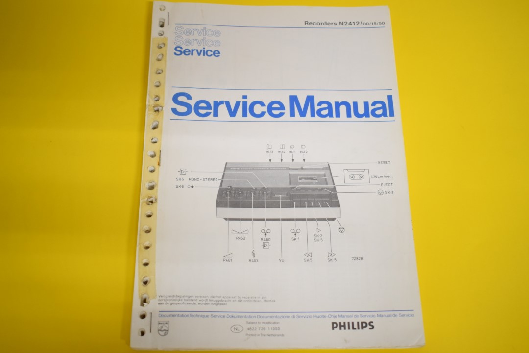 Philips N2412 Kassettendeck Service Anleitung