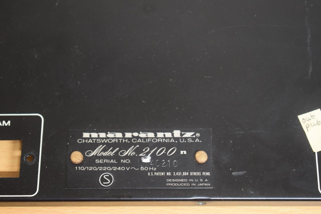 Marantz 2100 Tuner – Rückwand Platte Ersatzteil