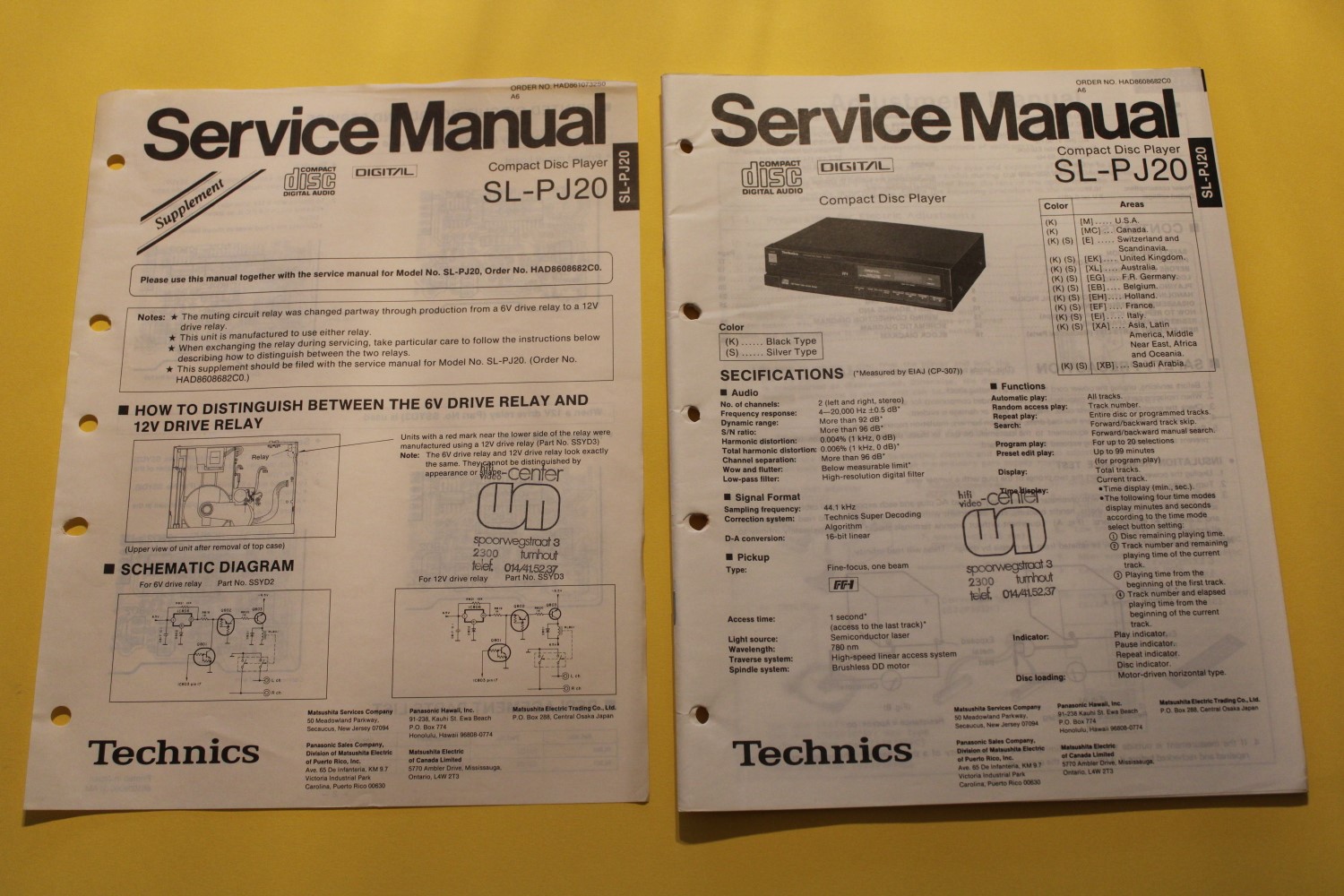 Technics SL-PJ20 CD-Spieler Service Anleitung