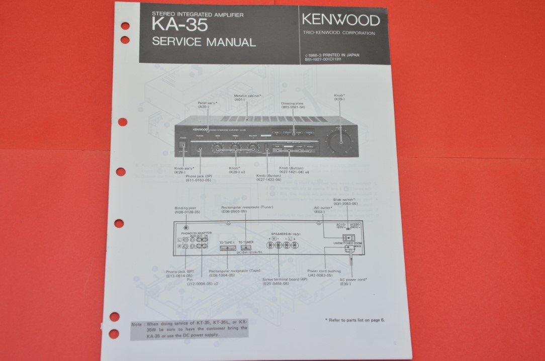 Kenwood KA-35 Verstärker Service Anleitung
