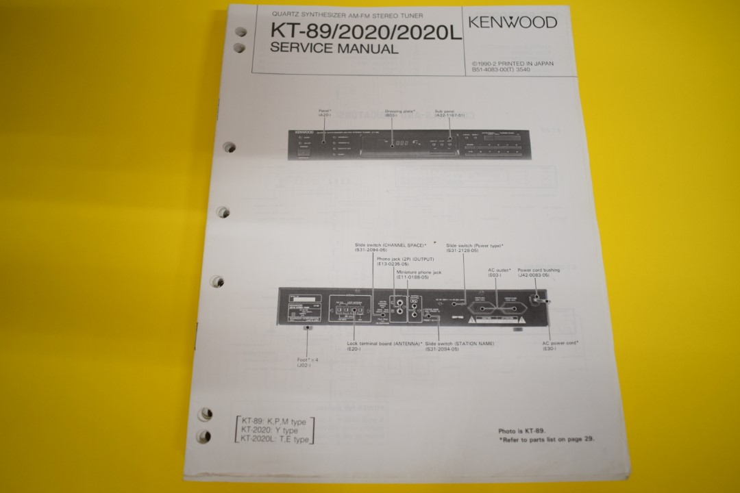 Kenwood KT-89/2020/2020L Tuner Service Anleitung