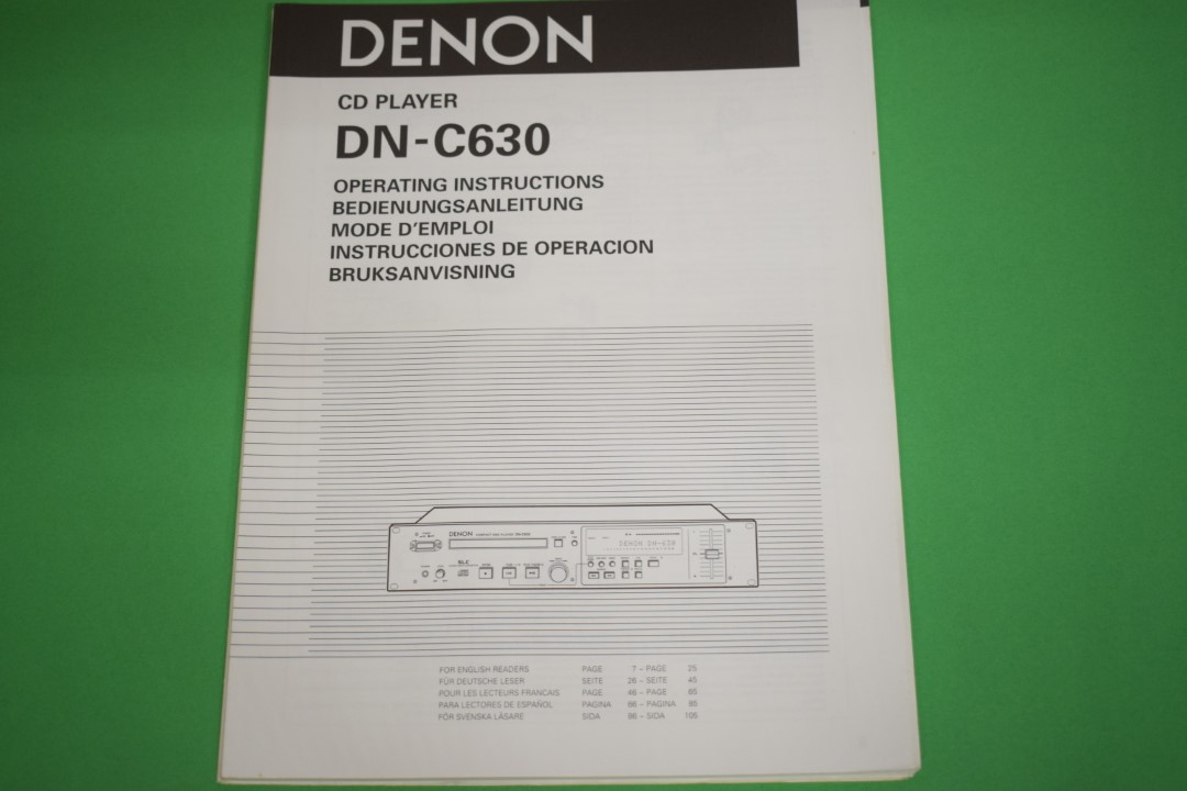 Denon DN-C630 CD Spieler Gebrauchsanleitung