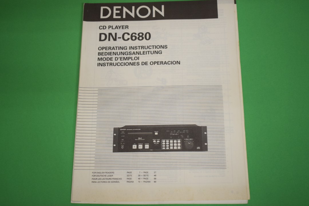 Denon DN-C680 CD Spieler Gebrauchsanleitung