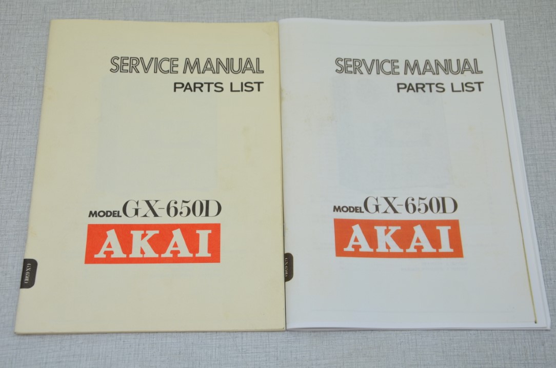 Akai GX-650D Tonbandmaschine Fotokopie Originale Service Anleitung