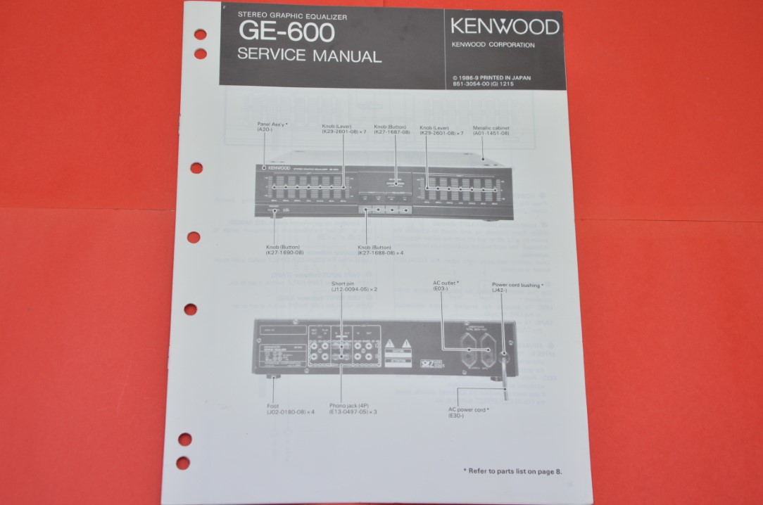 Kenwood GE-600 Equalizer Service Anleitung