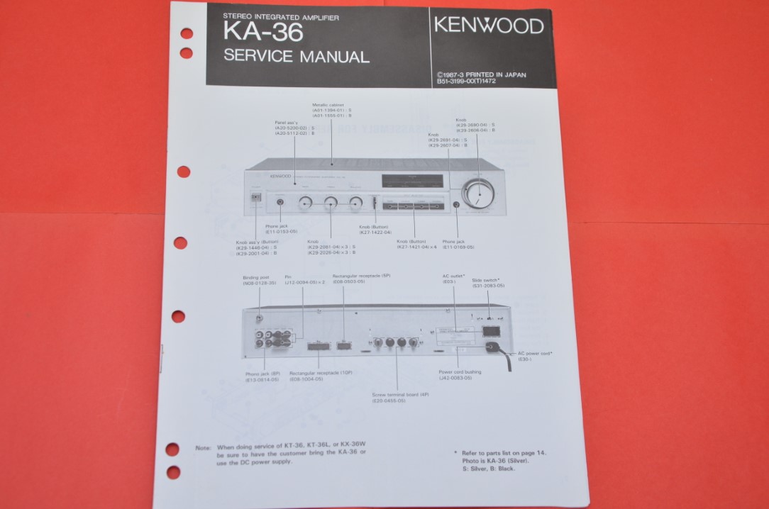 Kenwood KA-36 Verstärker Service Anleitung
