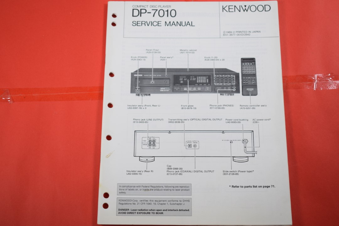 Kenwood DP-7010 CD-Spieler Service Anleitung