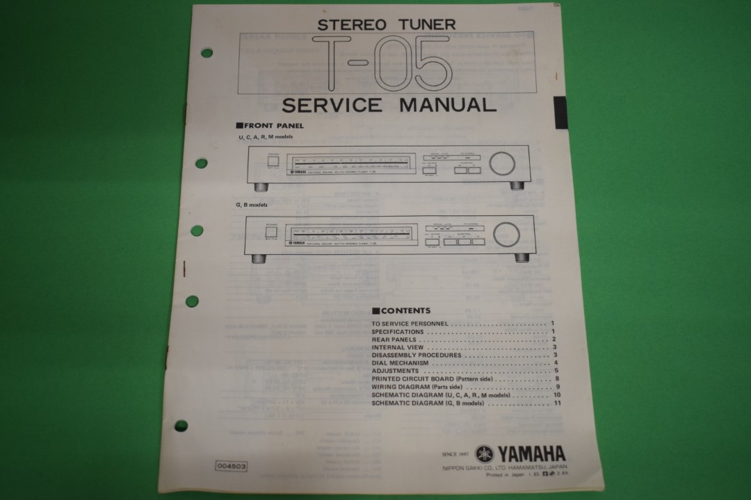 Yamaha T-05 Tuner Service Anleitung