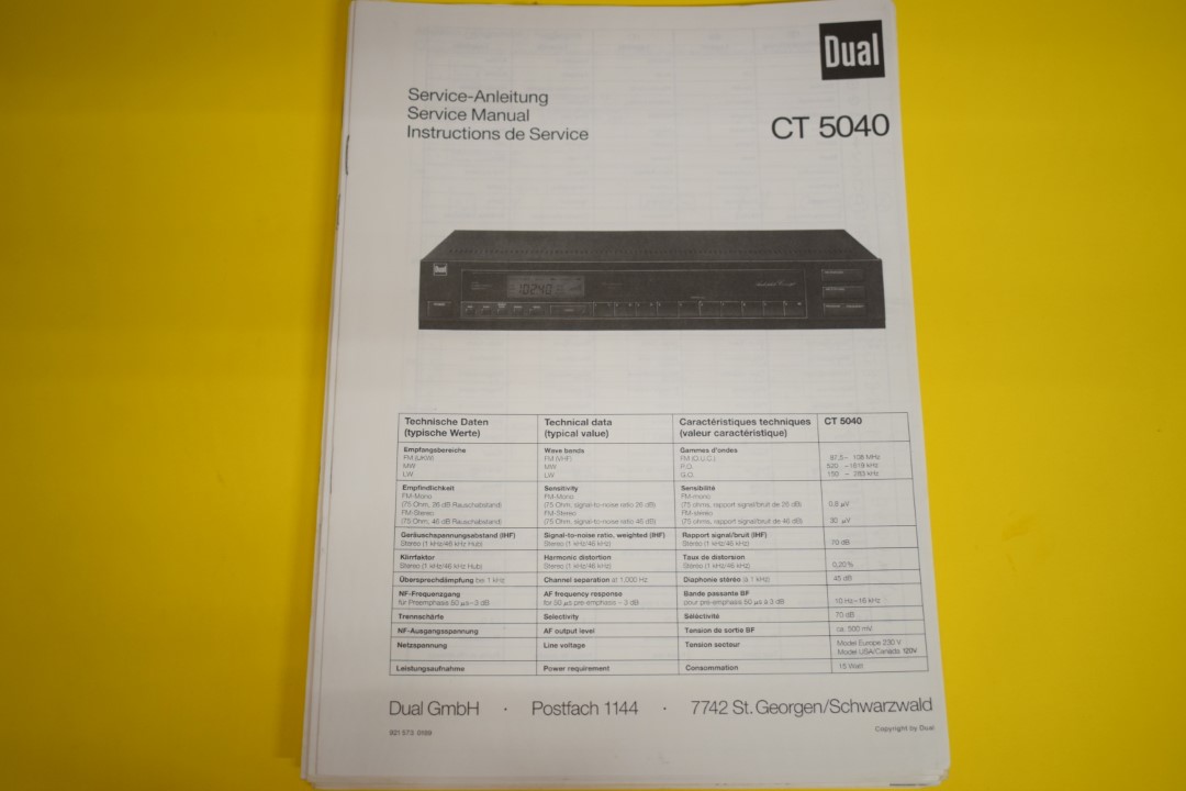 Dual CT 5040 Tuner Service Anleitung