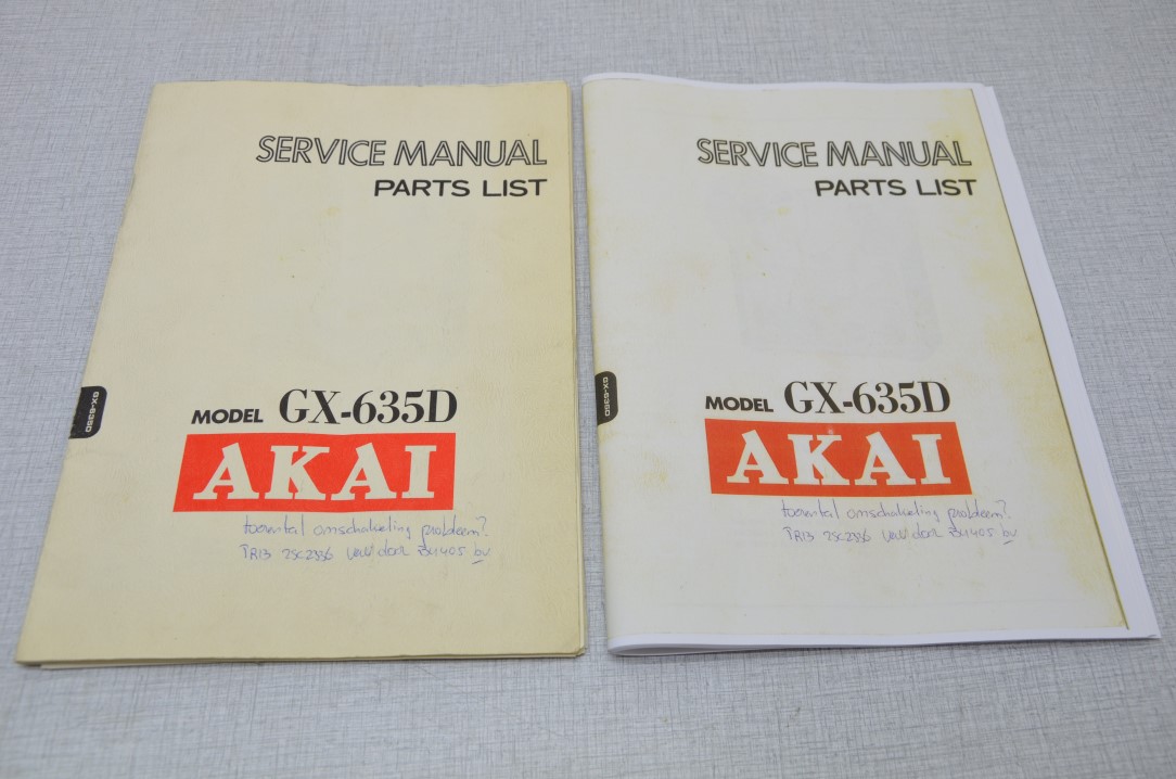 Akai GX-635D Tonbandmaschine Fotokopie Originale Service Anleitung