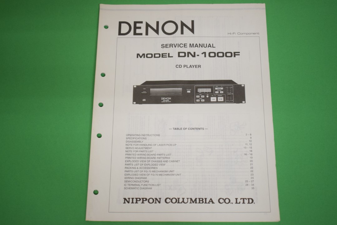 Denon DN-1000F Doppel CD-Spieler Service Anleitung