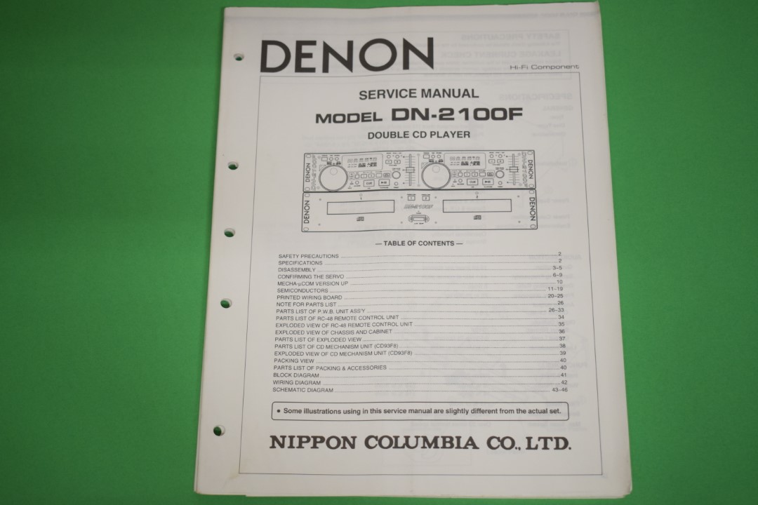 Denon DN-2100F Doppel CD-Spieler Service Anleitung