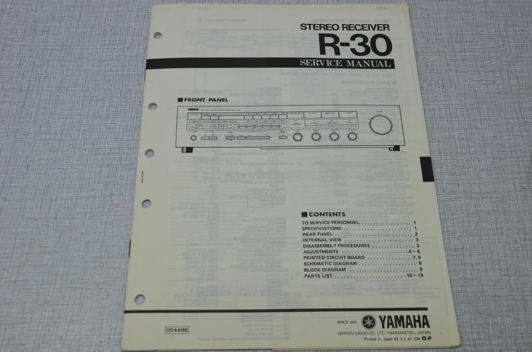 Yamaha R-30 Receiver Service Anleitung