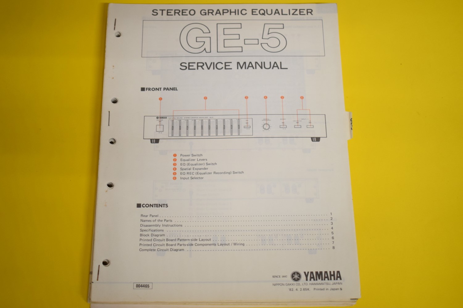 Yamaha GE-5 Equalizer Service Anleitung