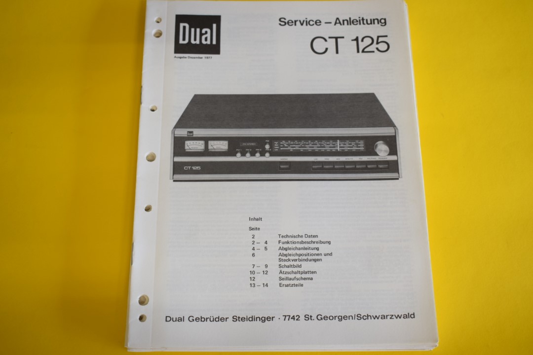 Dual CT 125 Tuner Service Anleitung