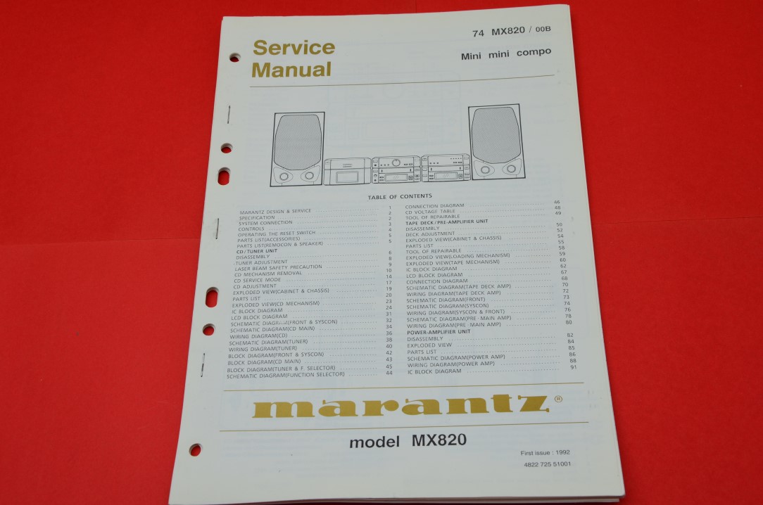 Marantz 74MX820 HiFi Mini Stereo Set Service Anleitung
