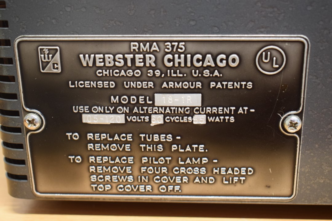 Webster Chicago RMA 375 Draht Rekorder