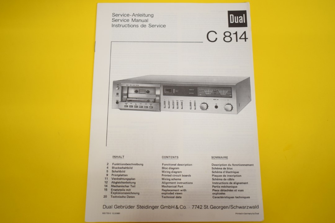 Dual  C 814   Service-Anleitung 