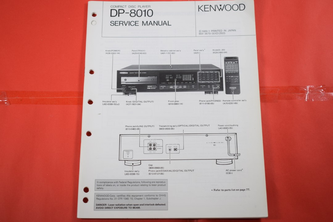 Kenwood DP-8010 CD-Spieler Service Anleitung