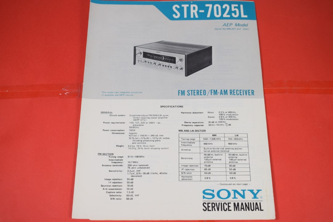 Sony STR-7025L Receiver Service Anleitung