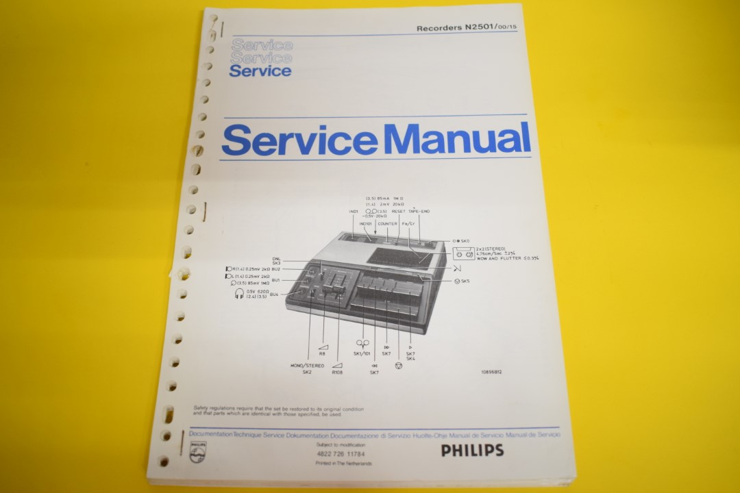 Philips N2501 Kassettendeck Service Anleitung