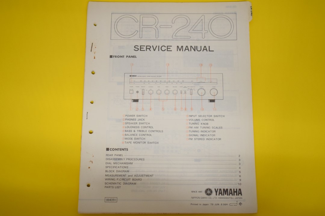 Yamaha CR-240 Stereo Receiver Service Anleitung