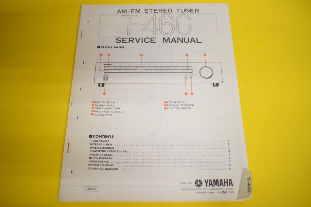 Yamaha T-460 Tuner Service Anleitung
