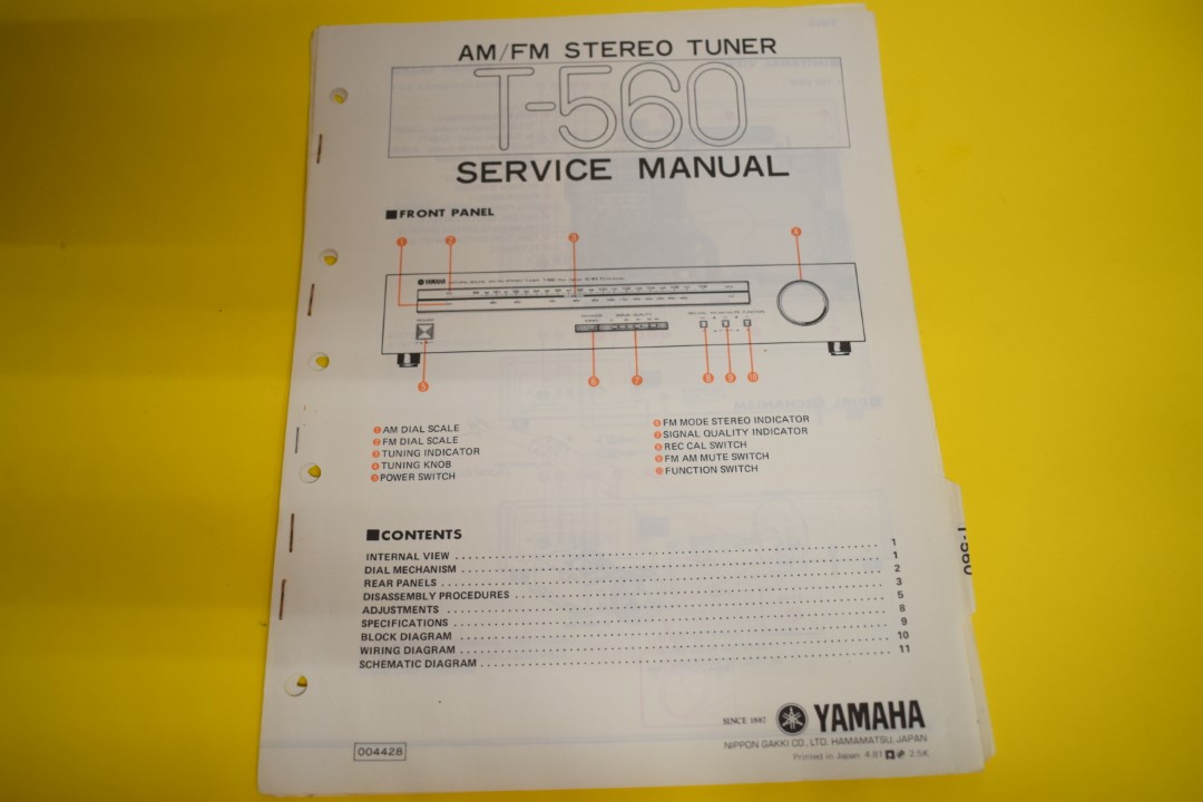 Yamaha T-560 Tuner Service Anleitung