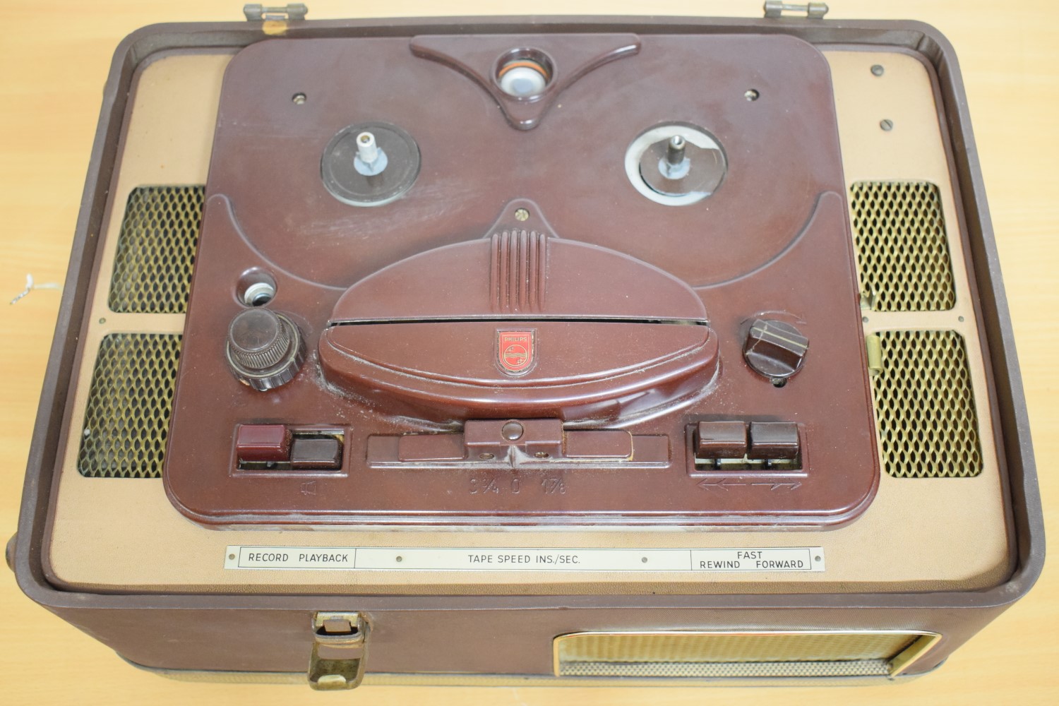 Philips EL-3511 Röhren Tonbandgerät – Farbe: ROT (Nummer 2)