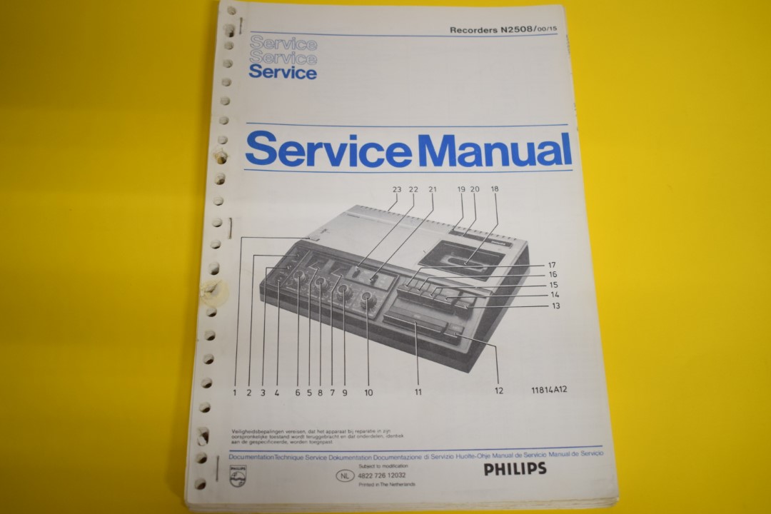 Philips N2508 Kassettendeck Service Anleitung