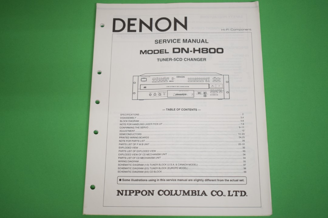 Denon DN-H800 Tuner / 5CD-Wechsler Service Anleitung