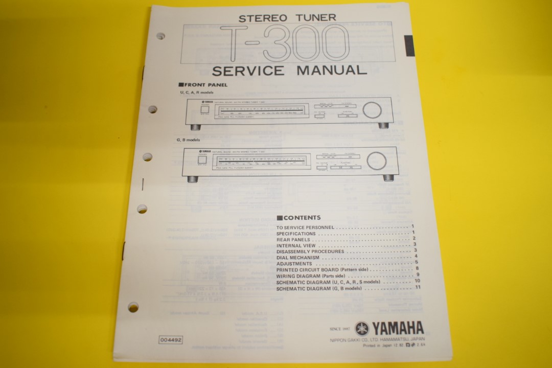 Yamaha T-300 Tuner Service Anleitung