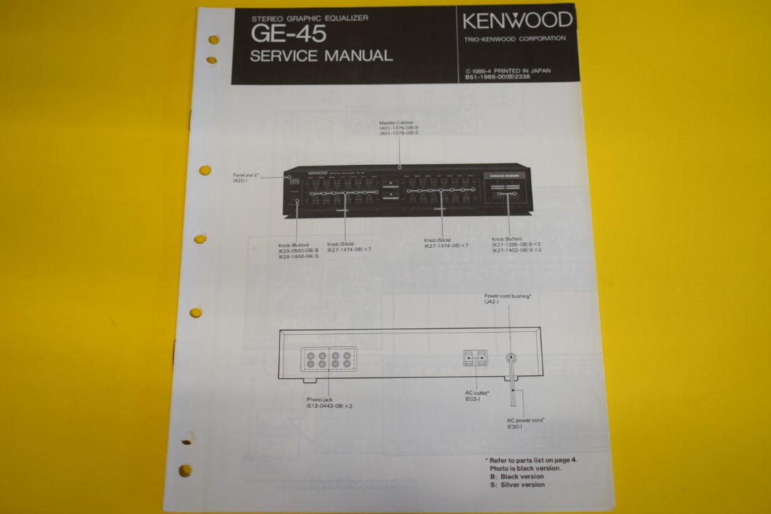 Kenwood GE-45 Equalizer Service Anleitung